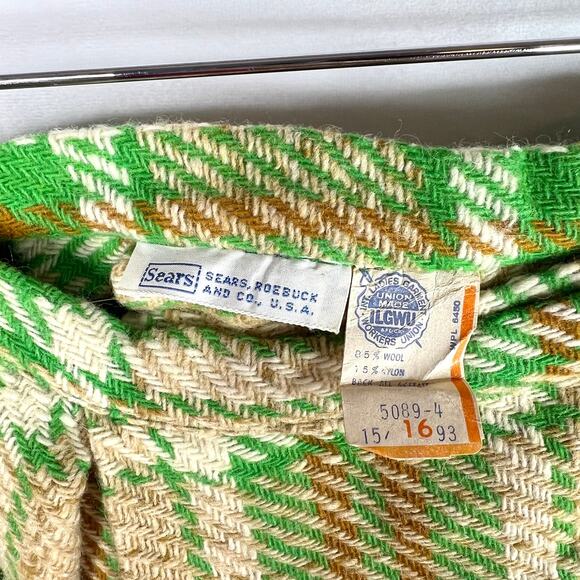 Vintage Sears Union Made Plaid Wool Skirt Small - Picture 8 of 8